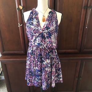 Lush Med Dress Pink Blue White